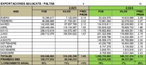 Aguacate Paltas Perú Exportación 2025 Junio