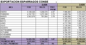 Espárragos Conservas Perú Exportación 2026 Marzo