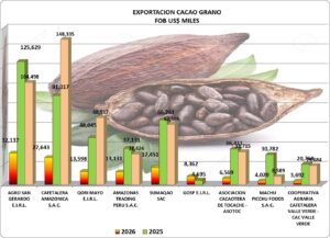 Cacao Grano Perú Exportación 2026 Julio